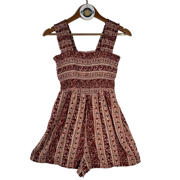 American Eagle Outfitters Pants - American Eagle Paisley Rust Romper